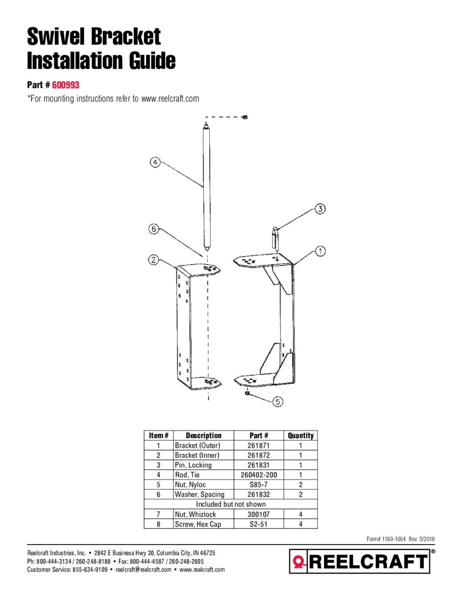 User manual Reelcraft 4625 OLP (English - 6 pages)