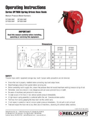 Reelcraft THA7600 OMP - 3/8x 30' Twin Hydraulic Hose Reel