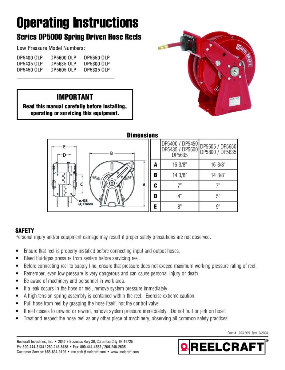 Search Results - Hose, Cord and Cable Reels - Reelcraft