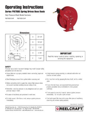 PW7650 OHP - 3/8 in. x 50 ft. Premium Duty Pressure Wash Hose Reel