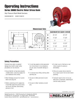 Reelcraft CA38112-M - 1/2 x 200 ft. 5000 psi, Pressure Wash Hose