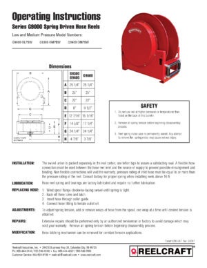 Reelcraft 1in Spring-return Hose Reel