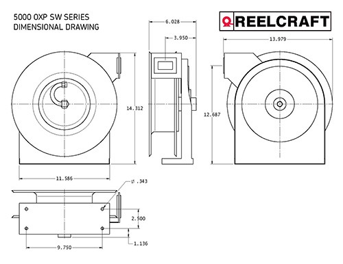 Reelcraft 5635 OLP - 3/8 in. x 35 ft. Premium Duty Hose Reel