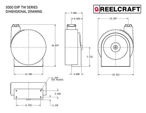 Reelcraft AV5425 ELP - 1/4 in. x 25 ft. Premium Duty Enclosed Air