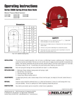 Reelcraft E9275 OMPBW - 1/2 in. x 75 ft. Ultimate Duty Vehicle