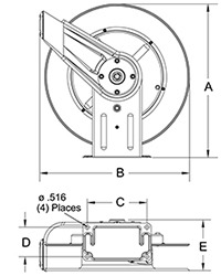 Reelcraft LC607 OLS Corrosion Resistant Hose Reel