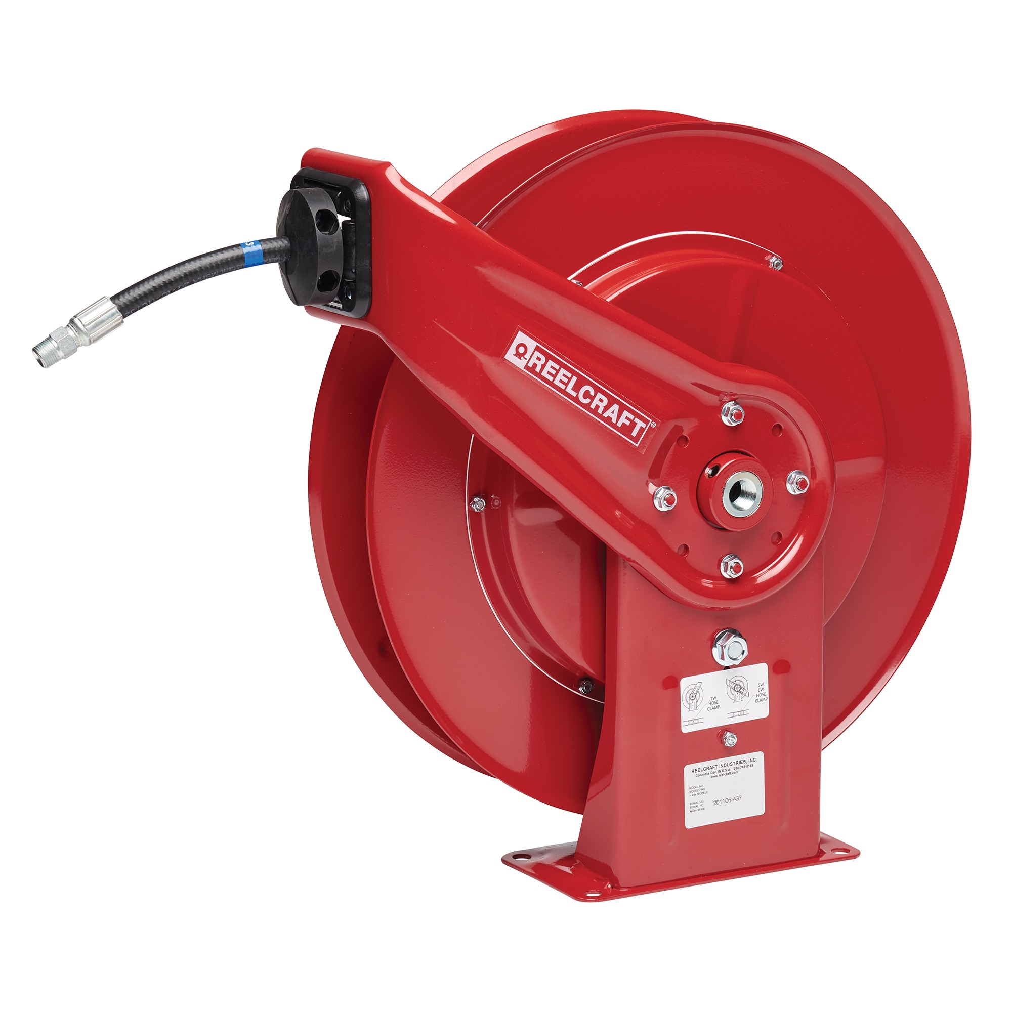 3/8 x 100 Grease Hose Included 4000 Psi Reelcraft 81100 OHP Heavy Duty Dual Pedestal Hose Reel 