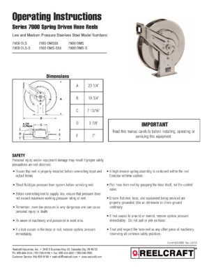 Reelcraft 5650-OLP 3/8 x 50ft, 300 psi, Air / Water Reel with Hose