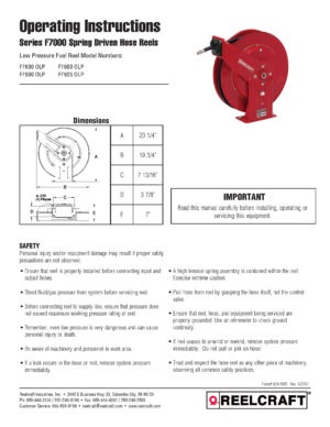 Reelcraft F7900 OLP - 3/4 in. x 25 ft. Premium Duty Fuel Hose Reel