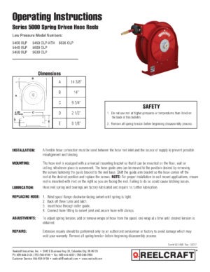 Reelcraft 5635 OLP - 3/8 in. x 35 ft. Premium Duty Hose Reel