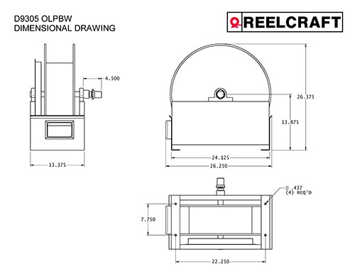 Reelcraft D9305 OLPBW - 3/4 in. x 100 ft. Ultimate Duty Hose Reel