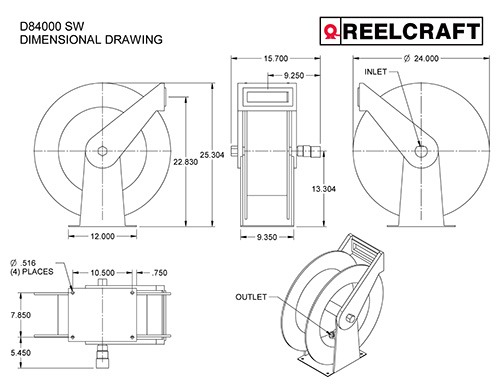 Reelcraft - FD84000 OLP - Fuel Hose Reel