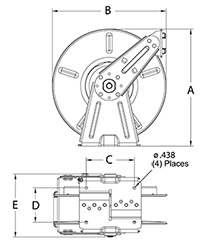 Reelcraft 7850 Olp Air/Water With Hose, 300 Psi Hose Reel, 1/2 X 50Ft Hose  Reel, 1/2 x 50ft