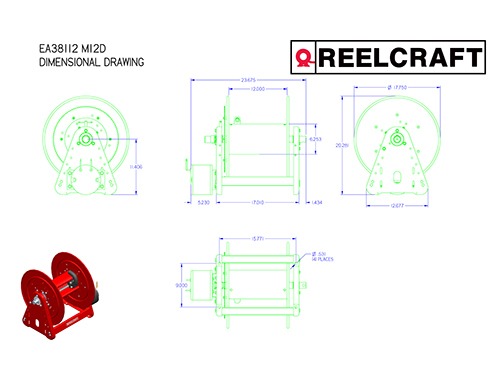 Reelcraft CA38112-M - 1/2 x 200 ft. 5000 psi, Pressure Wash Hose Reel - Pressure  Washer Hose Reels 