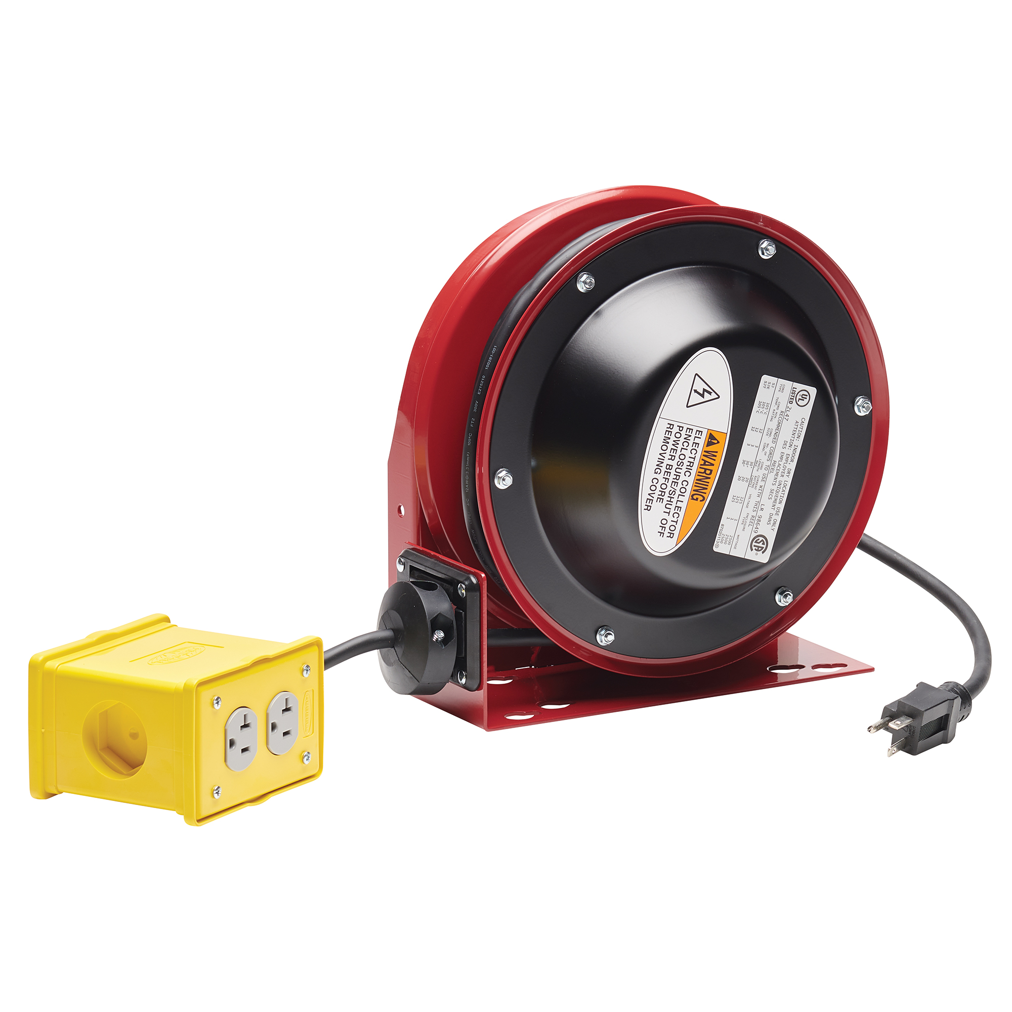 Reelcraft L 3030 123 7Q - 12/3 30 ft. Premium Duty Quad Outlet Box Power  Cord Reel