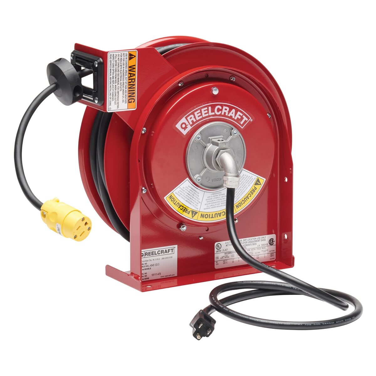 L 4545 123 3 12 3 45 Ft Premium Duty Single Receptacle Power Cord Reel