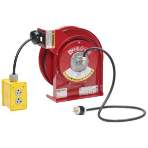 L 4525 123 7Q - 12/3 25 ft. Premium Duty Quad Box Outlet Power Cord Reel