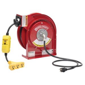 Hubbell HBLC40123TT Commercial Cord Reel w/ Triple Tap Outlet, 15A