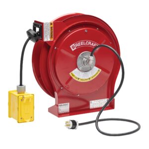 L 5550 123 7A - 12/3 50 ft. Premium Duty Duplex Outlet Box w/ GFCI Power Cord Reel