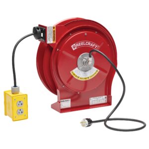 L 5550 123 7Q - 12/3 50 ft. Premium Duty Quad Box Outlet Power Cord Reel