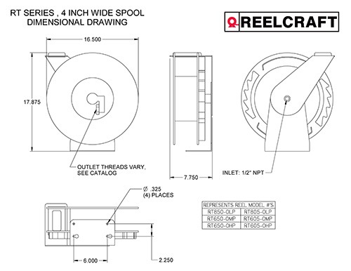 REELCRAFT 7850 OLP SPRING RETRACTABLE HOSE REEL 300PSI 1YEAR WARRANTY