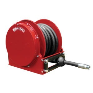 VEVOR Fuel Hose Reel, 1/4 x 50', Extra Long Retractable Grease Hose Reel,  Spring Driven Auto Swivel Rewind, Heavy-Duty Carbon Steel Construction with