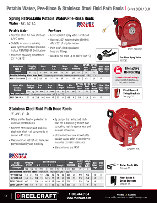 Reelcraft E9305 OLBBW - 3/4 in. x 100 ft. Ultimate Duty Vehicle