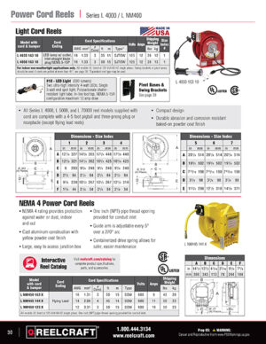 L 4050 163 3 - 16/3 50 ft. Premium Duty Single Receptacle Power Cord Reel