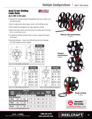 Reelcraft T-2464-0 - Dual Stacked 250 Amp Cable Welding Reel