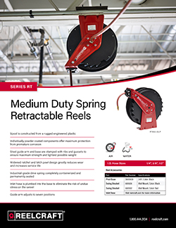 Reelcraft Medium Duty Spring Retractable Reel, 3/8 in x 50 ft (1 EA)